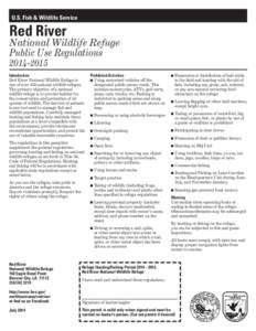 U.S. Fish & Wildlife Service  Red River National Wildlife Refuge Public Use Regulations