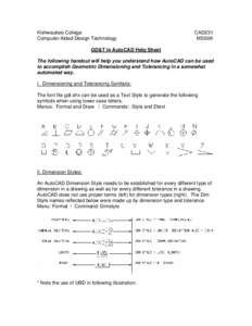 Kishwaukee College                                                                                DRA111/EGR277