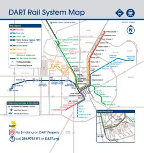 DART Rail System Map EFFECTIVE[removed]to Denton (operated by DCTA)  Map Legend