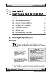 Module 8 Surveying & Setting Out