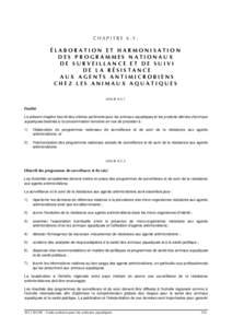 CHAPITRE 6.5.  ÉLABORATION ET HARMONISATION DES PROGRAMMES NATIONAUX DE SURVEILLANCE ET DE SUIVI DE LA RÉSISTANCE