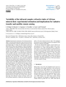 Atmos. Chem. Phys., 14, 11093–11116, 2014 www.atmos-chem-phys.netdoi:acp © Author(sCC Attribution 3.0 License.  Variability of the infrared complex refractive index of Afr