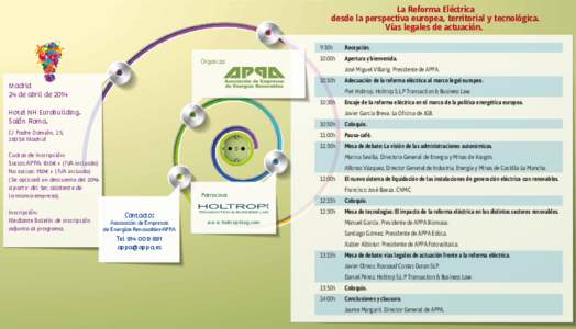 La Reforma Eléctrica desde la perspectiva europea, territorial y tecnológica. Vías legales de actuación. Organiza: