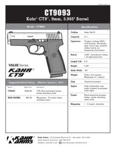 PDFSS-CT9093CT9093 Kahr ® CT9 ® , 9mm, 3.965