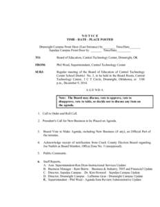 Central Technology Center / Creek County /  Oklahoma / Drumright /  Oklahoma / Oklahoma School of Science and Mathematics / Agenda / Board of directors / Sapulpa /  Oklahoma / Clerk / Geography of Oklahoma / Oklahoma / Tulsa Metropolitan Area