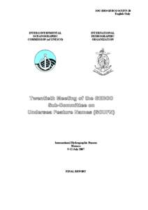 IOC-IHO/GEBCO SCUFN-20 English Only INTERNATIONAL HYDROGRAPHIC ORGANIZATION