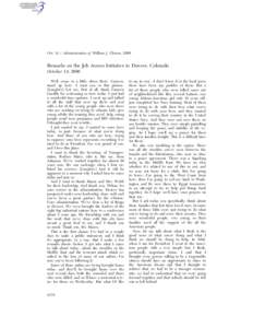 Oct[removed]Administration of William J. Clinton, 2000  Remarks on the Job Access Initiative in Denver, Colorado October 14, 2000 Well, come in a little closer there. Carmen, stand up here. I want you in this picture.