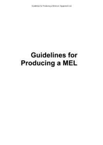 Guidelines for Producing a Minimum Equipment List (MEL)