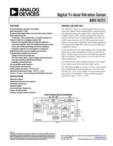 Digital Tri-Axial Vibration Sensor ADIS16223 FEATURES GENERAL DESCRIPTION