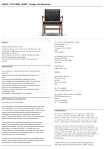 OW149 | COLONIAL CHAIR – Design: Ole Wanscher  HISTORY Carl Hansen & Søn Flagship Store Japan Aoyama Artworks 1/2F