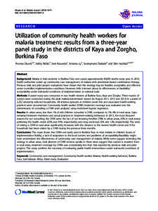 Utilization of community health workers for malaria treatment: results from a three-year panel study in the districts of Kaya and Zorgho, Burkina Faso