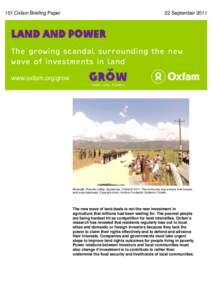 151 Oxfam Briefing Paper  22 September 2011 Land and Power The growing scandal surrounding the new