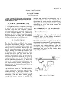 Page 1 of 4  Ground Fault Protection M.Thek/M.Critchley Leach International Abstract - This paper describes a simple method of including