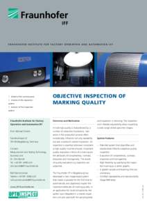 Objective Inspection of Marking Quality, Fraunhofer IFF Magdeburg Project Information