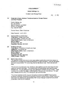 1C210 O30 610(k) SUMMARY Sacks Holdings, Inc. Contact Lens Storage Case