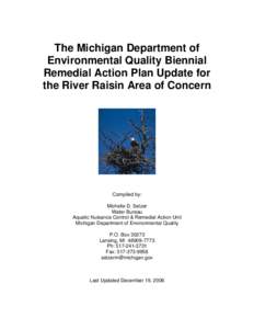 Soil contamination / Environment of Canada / Environment of the United States / Great Lakes Areas of Concern / Water supply and sanitation in the United States / Polychlorinated biphenyl / River Raisin / Dredging / Raisin / Geography of Michigan / Michigan / Pollution