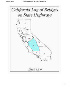 October, 2013  LOG OF BRIDGES ON STATE HIGHWAYS