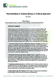 Peacebuilding In Guinea-Bissau: A Critical Approach May 2009