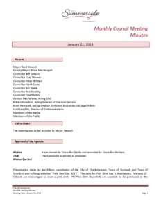 Microsoft Word - Monthly Council Meeting Minutes January 21, 2013