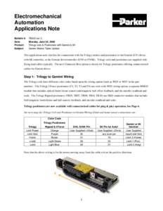 Electromechanical Automation Applications Note Bulletin # Date: Product: