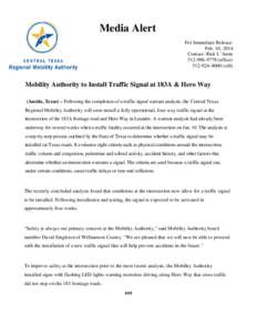 Traffic law / Traffic signals / Road transport / Central Texas Regional Mobility Authority / Regional Mobility Authority / 183A Toll Road / Traffic light / Traffic congestion / Traffic / Transport / Land transport / Transportation in Texas