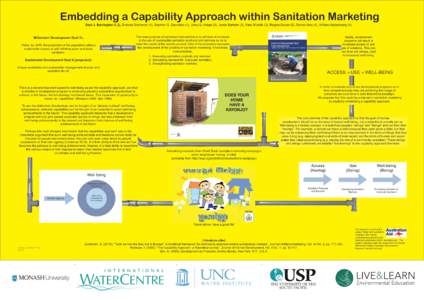 Embedding a Capability Approach within Sanitation Marketing Dani J. Barrington (1,2), Srinivas Sridharan (1), Stephen G. Saunders (1), Urooj Q. Amjad (3), Jamie Bartram (3), Kate Shields (3), Regina Souter (2), Semisi Me