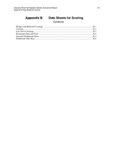 Calaveras River Fish Migration Barriers Assessment Report Appendix B Data Sheets for Scoring Appendix B  Data Sheets for Scoring