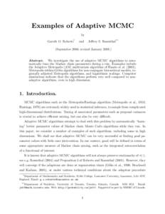 Examples of Adaptive MCMC by Gareth O. Roberts* and