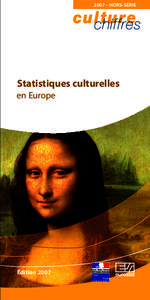 2007 – HORS-SÉRIE  culture chiffres  Statistiques culturelles