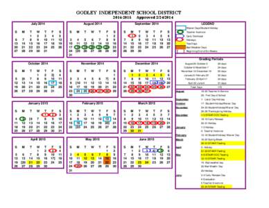 GODLEY INDEPENDENT SCHOOL DISTRICT[removed]July[removed]August 2014