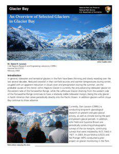 Overview of Glacier Bay Glaciers