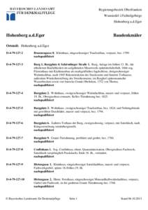 Regierungsbezirk Oberfranken Wunsiedel i.Fichtelgebirge Hohenberg a.d.Eger