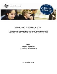 SMARTER SCHOOLS NATIONAL PARTNERSHIPS  IMPROVING TEACHER QUALITY LOW SOCIO-ECONOMIC SCHOOL COMMUNITIES  NSW