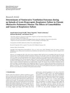 Determinants of Noninvasive Ventilation Outcomes during an Episode of Acute Hypercapnic Respiratory Failure in Chronic Obstructive Pulmonary Disease: The Effects of Comorbidities and Causes of Respiratory Failure