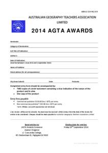 Microsoft Word - AGTA Awards 2014 Form 3 - Entry Form