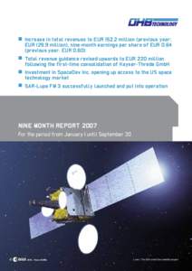 Earth observation satellites / Societates Europaeae / Kayser-Threde / OHB SE / European Space Agency / TET-1 / EnMAP / SAR-Lupe / SpaceDev / Orbcomm / Ariane 5 / Satellite
