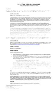 STATE OF NEW HAMPSHIRE INTER-DEPARTMENT COMMUNICATION May 28, 2010 The Hampton River Bridge operates under the Code of Federal Regulations, Title 33, Part 117 “Drawbridge Operation Regulations” (33CFR117). Section 11