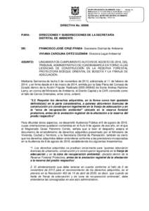 SECRETARÍA DISTRITAL DE AMBIENTE Folios: 1. Anexos: No. Radicación #: 2017EE158381Proc #: 3820963Fecha: Tercero: – MARIA CONSTANZA HERRERA PEREZ Dep Radicadora: SECRETARIO DISTRITAL DE AMBIENTE Cla