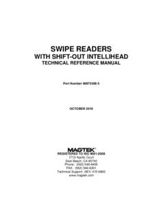 Swipe Readers with Shift-Out IntelliHead, Tech Ref Manual