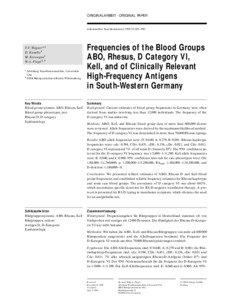 ORIGINALARBEIT · ORIGINAL PAPER  Infusionsther Transfusionsmed 1995;22:285–290