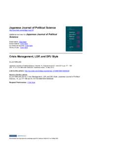 Japanese  Journal  of  Political  Science http://journals.cambridge.org/JJP Additional  services  for  Japanese  Journal  of  Political   Science: Email  alerts:  Click  here