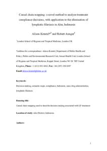 Causal chain mapping: a novel method to analyze treatment compliance decisions, with application to the elimination of lymphatic filariasis in Alor, Indonesia Alison Krentel*1 and Robert Aunger1 1