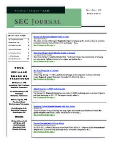 Southeast Chapter—AAAE  Nov.—Dec[removed]Mailed[removed]SEC JOURNAL