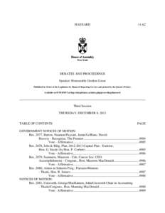 HANSARD[removed]DEBATES AND PROCEEDINGS Speaker: Honourable Gordon Gosse