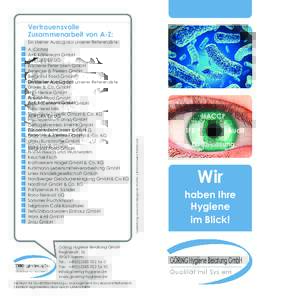 Vertrauensvolle Zusammenarbeit von A-Z: Ein kleiner Auszug aus unserer Referenzliste:  Göring Hygiene Beratung GmbH