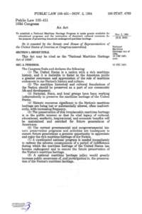 Cultural heritage / Humanities / State Historic Preservation Office / United States Maritime Administration / National Historic Preservation Act / Maritime museum / Advisory Council on Historic Preservation / Designated landmark / Historic preservation / National Register of Historic Places / Architecture