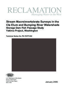 Aquatic ecology / Environmental science / Fisheries / Cle Elum / River ecosystem / Water quality / Sampling / Yakima River / Water / Water pollution / Environment