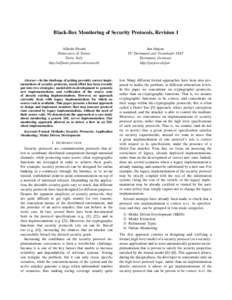 Black-Box Monitoring of Security Protocols, Revision 1 Alfredo Pironti Politecnico di Torino Turin, Italy http://alfredo.pironti.eu/research/