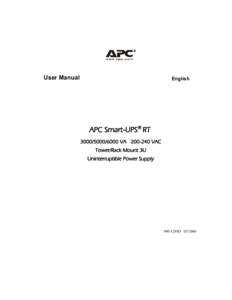 User Manual  English APC Smart-UPS® RT[removed]VA[removed]VAC