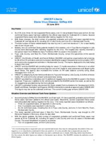 UNICEF-Liberia Ebola Virus Disease: SitRep #26 20 June 2014 Key Points  